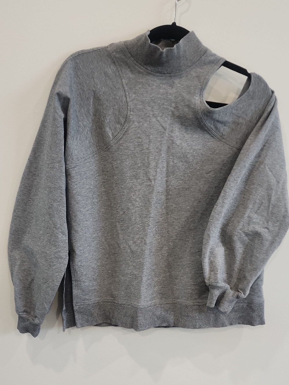 lululemon athletica Gray One-Shoulder Cutout Mock Neck Sweatshirt